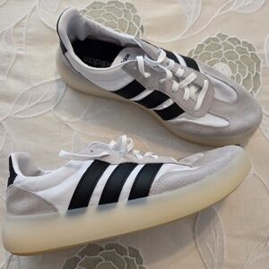 Adidas White & Black Samba-Style Trainers